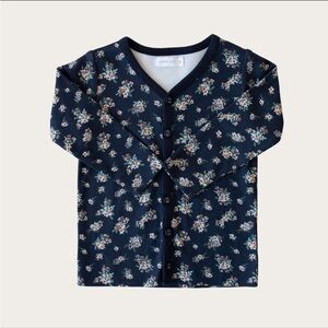 Jamie Kay Organic Cotton Cardigan - Sapphire Floral 2t